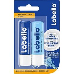 Labello Soin des lèvres Original & Hydro Care aux huiles naturelles 2 tubes 4,8g - 9,6g