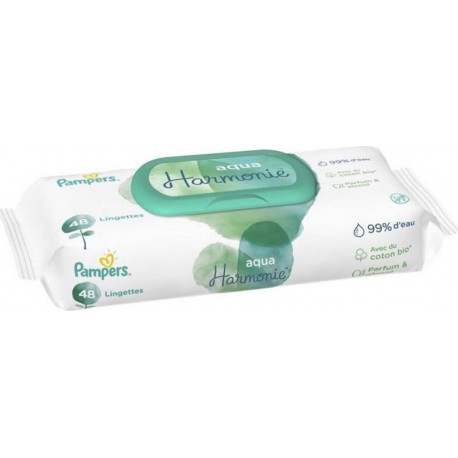 Pampers Lingettes Aqua Harmonie pour Bébé Mega Pack x48 (lot de 9 soit 432 lingettes)