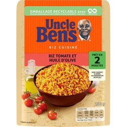 UNCLE BEN'S Riz micro-ondes Tomate et Huile d'Olive 2mn 250g (lot de 8)
