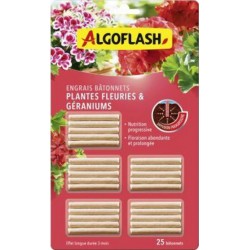 Algoflash Bâtonnets Engrais Géraniums et Plantes Fleuries