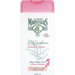 Le Petit Marseillais Douche & Bain Hypoallergénique Hydrate & Apaise Sève d’Aloe Vera & Fleur de Pommier 650ml (lot de 3)