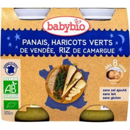 BABYBIO PANAIS HARICOTS VERTS DE VENDEE RIZ DE CAMARGUE 2x200g