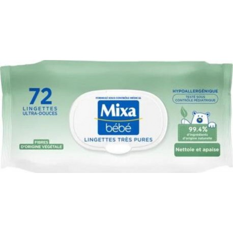 Mixa Lingettes très pures Bébé d'origine naturelle x72