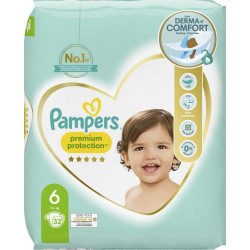 Pampers Couches Premium Taille 6 +13Kg x32 (lot de 2 soit x64 couches)