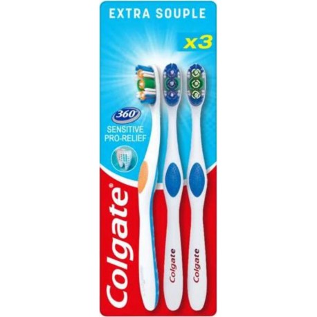 Colgate Brosse à dents 360° Sensitive x3