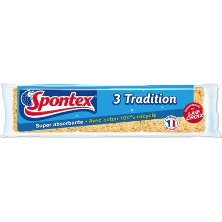 SPONTEX Eponges végétales Tradition x3
