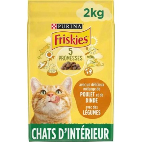 Friskies Croquettes Chats d'Intérieur Poulet et Légumes 2Kg 3222270007962