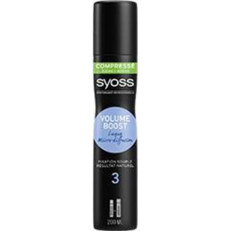 Syoss Laque micro-diffusion Volume Boost fixation souple 200ml