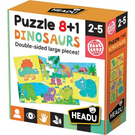HEADU PUZZLE 8+1 DINOSAURS