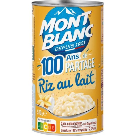MONT BLANC MONT BLC RIZ AU LAIT VANI 570G