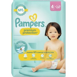 PAMPERS Couches Bébé Premium Protection Taille 4 9-14Kg x39 (lot de 2 soit 78 couches)