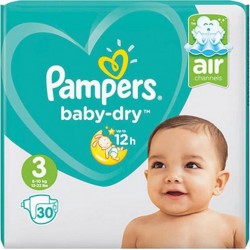 PAMPERS BABY DRY T3 6-10Kg X30