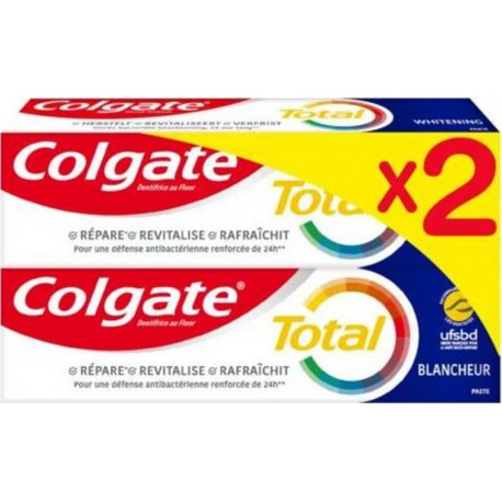 Colgate Dentifrice Total Blancheur 2x75ml 150ml