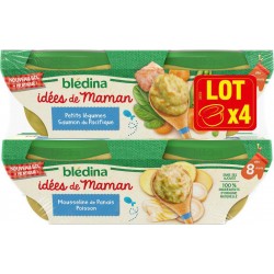 Blédina plat bébé dès 8 mois, petits légumes saumon du Pacifique & mousseline de panais poisson 2x200g (lot de 2)