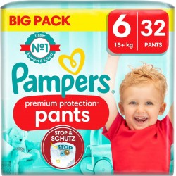 PAMPERS PREMIUM PANTS T6 15Kg+ x32