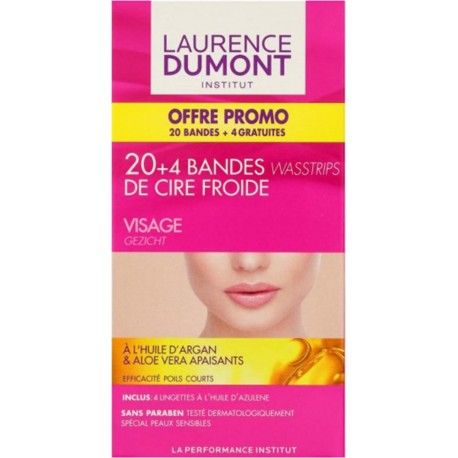 LAURENCE DUMONT Bandes de Cire Froide Visage Huile d’Argan Aloe Vera x20 (lot de 3)