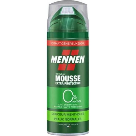 MENNEN MOUSSE EXTRA PROTECTION PRODUIT DE RASAGE BOMBE MENTHOL 250ML 1CT HOMME PROTECTEUR MOUSSE