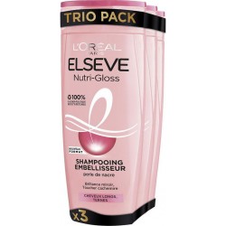 Elseve Shampooing nutrigloss 3x290ml x3 flacons 290ml - 870ml