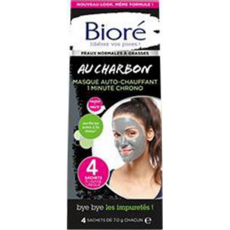 BIORE MASQ A-CHAUF 1MN CHARBON 4 sachets 7g