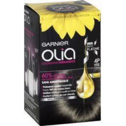 GARNIER OLIA COLORATION PERMANENTE BOITE CARTON 1CT LONGUE DUREE 60% HUILES NATURELLES DE FLEURS CHATAIN FONCE GLACE CREME COLOR
