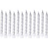 NC Lot De 12 Bougies D'anniversaire métalliques 6cm Argent
