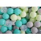 Clair Ensemble De Boules En Plastique, 200 Pcs, Gris/vert Clair/transparent/turquoise