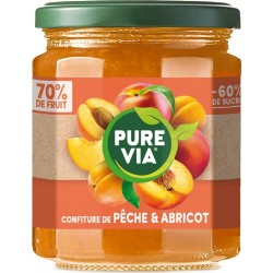 PURE VIA Confiture abricot pêche 330g