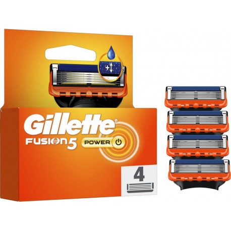 GILLETTE Lames de rasoir Pour Homme Fusion5 Power 4 recharges de lames