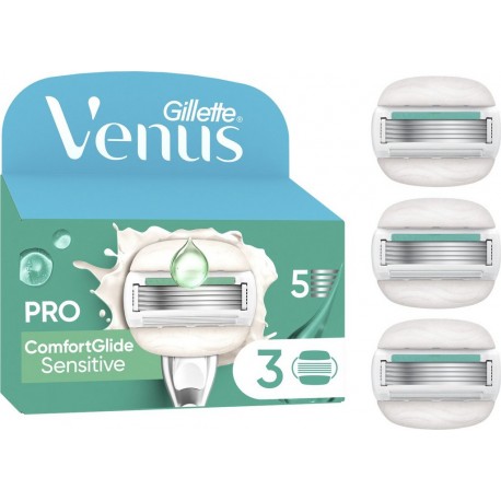 GILLETTE Lames de rasoir Pour Femme Comfort Glide Sensitive Venus lot de 3 recharges de lames de rasoir