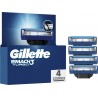 GILLETTE Lames de rasoir Pour Homme Mach 3 Turbo lot de 4 recharges de lames