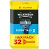 WILKINSON Rasoirs Jetables Essential 3 Lames Tête Pivotante Femme lot de 4 paquets de 8 rasoirs