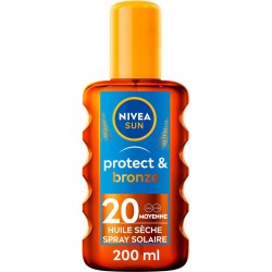 NIVEA Crème solaire Huile Corps Spf 20 Protection et Bronzage Activateur de Bronzage Sun 200ml