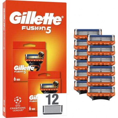 GILLETTE Lames de rasoir Pour Homme Fusion 5 lot de 2 paquets de 6 lames de rasoir
