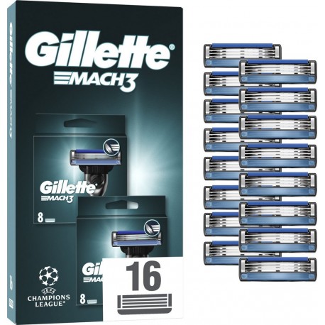GILLETTE Lames de rasoir Pour Homme Mach 3 lot de 2 paquets de 8 lames