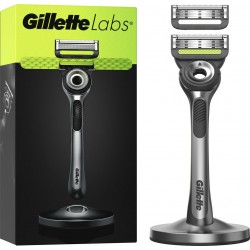 GILLETTE Rasoir Avec Barre Exfoliante Pour Homme 2 Recharges Labs Silver le rasoir