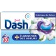 DASH Lessive capsules 2en1 Fraîcheur de coton 30 capsules