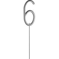 PARIS PRIX Cierge Magique chiffre 6 15cm Argent
