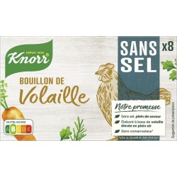 Knorr Bouillon Volaille sans sel x8 72g