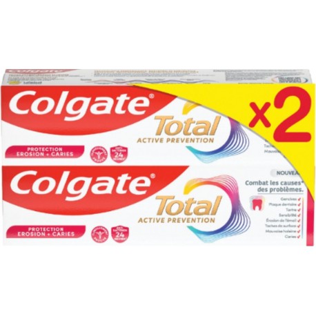 COLGATE Dentifrice Active Prévention Caries 2x75ml