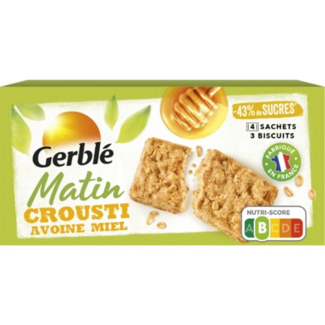 GERBLE Complément alimentaire Biscuits Matin Crousti Avoine Miel