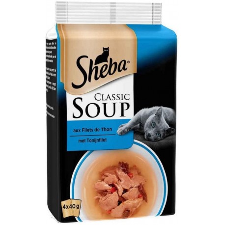 SHEBA Classic Soup aux Filets de Thon 4X40G 160g