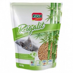 Riga Rigalit Bamboo Litière 100% Végétale Pour Chat Hyper Absorbante 2,5Kg (lot de 2)