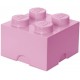 LEGO Storage Brick Boîte de Rangement rose clair x4