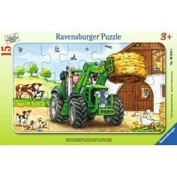 Ravensburger Puzzle cadre 15 pièces - Tracteur à la ferme