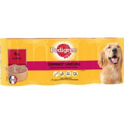 PEDIGREE Terrines En Boîtes Au Bœuf Pour Chien Adulte 4x410g