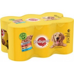 PEDIGREE PATEE chiens moyens et grands chiens aux viandes 6X410G 2.46Kg