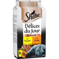 Sheba Sachets Fraîcheur Délices Du Jour à la Volaille 6x50g 300g