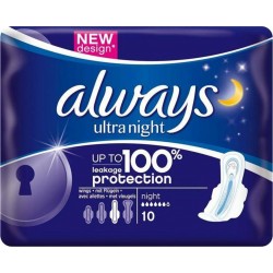 Always Ultra Nuit Serviettes Hygiéniques Taille 3 x10 (lot de 4)