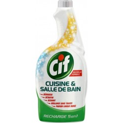 Cif Recharge Cuisine et Salle De Bain 5 en 1 750ml (lot de 4)