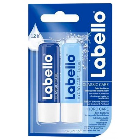 Labello Stick Lèvres Classic Duo + Hydro Care 4,8g (lot de 3)